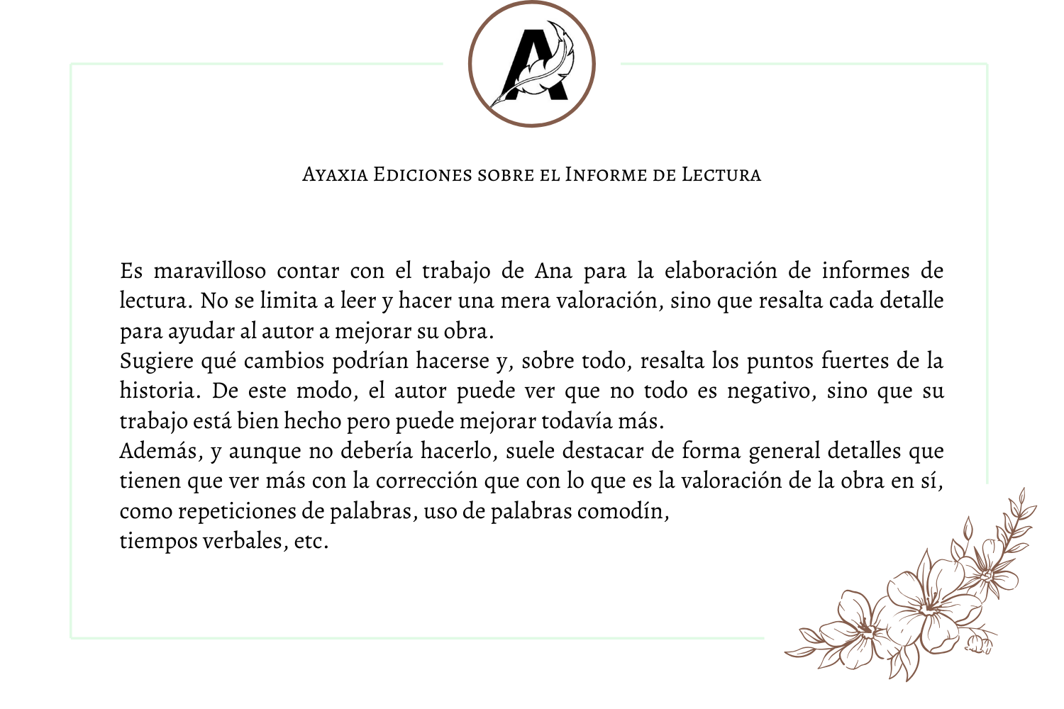 Ayaxia Testimonio Informe de Lectura